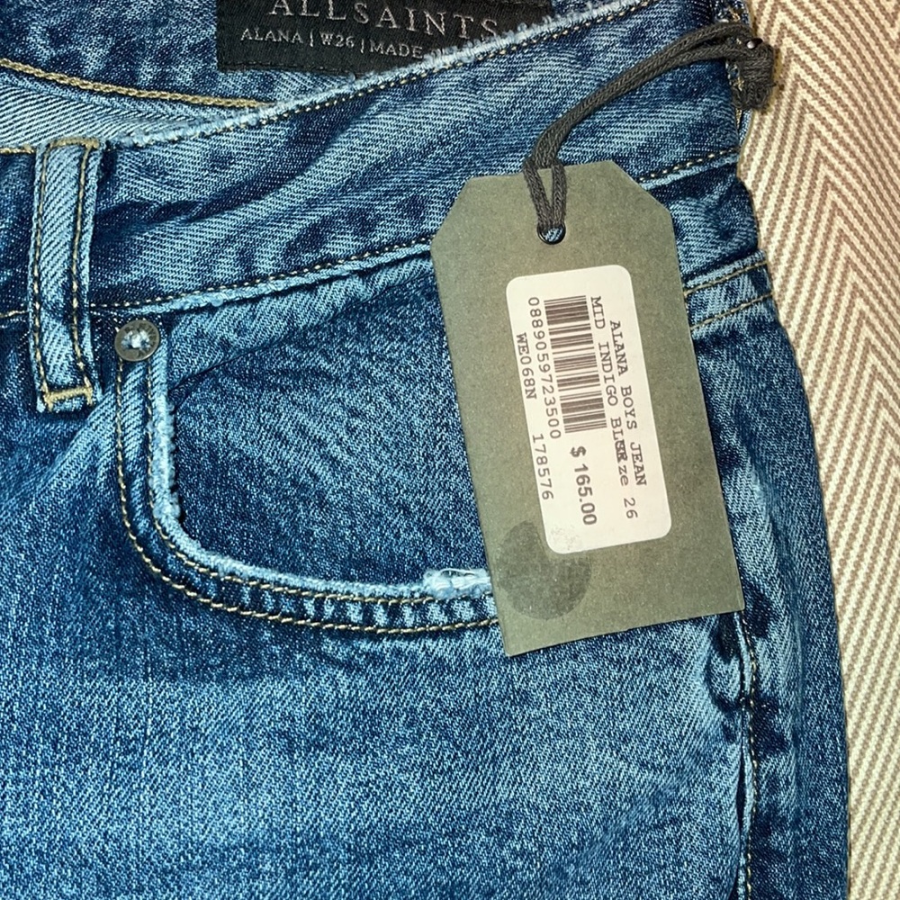 ALL SAINTS MID INDIGO BLUE JEANS. - Picture 10 of 10